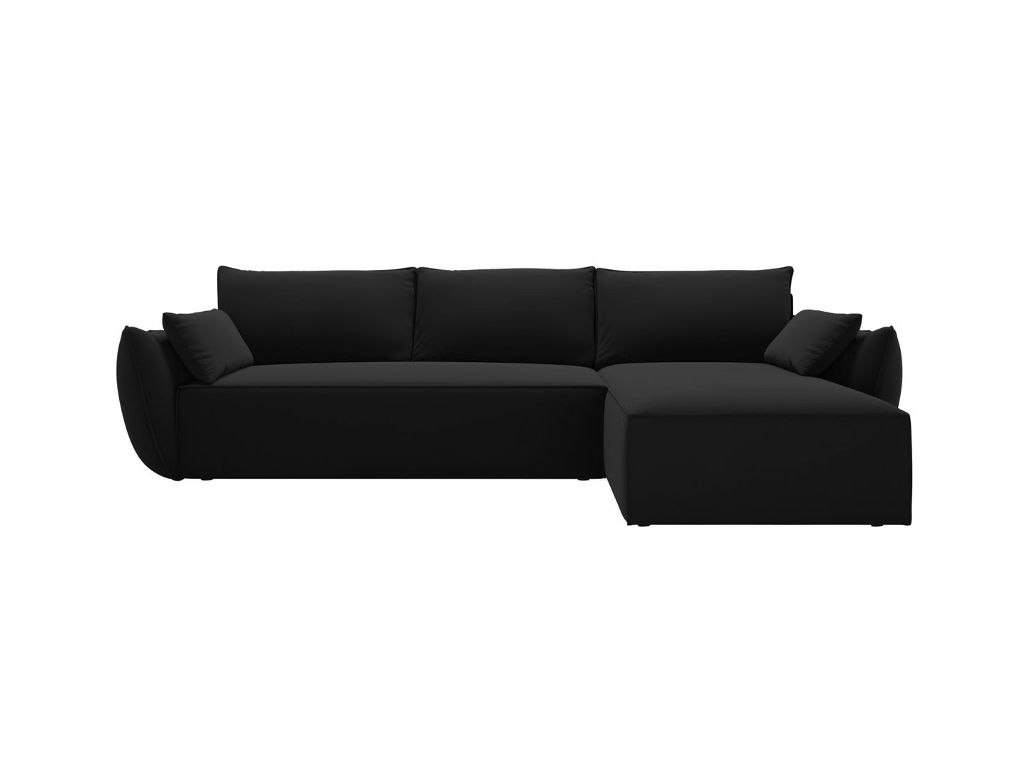 Kaelle Corner Sofa With Bed Function And Box, 4 Seats, 252x165 cm — Black / Right