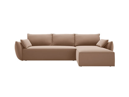 Kaelle Corner Sofa With Bed Function And Box, 4 Seats, 252x165 cm — Beige / Right