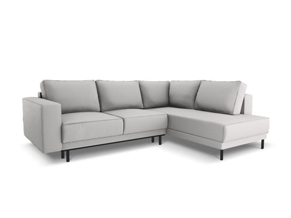 Caro Corner Sofa With Bed Function, 5 Seats, 247x187 cm — Light Grey / Right