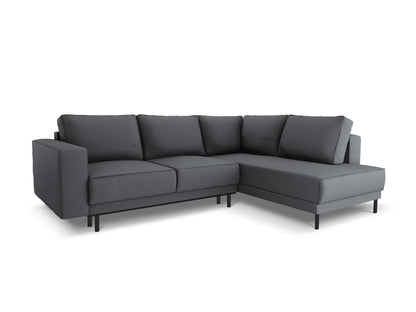 Caro Corner Sofa With Bed Function, 5 Seats, 247x187 cm — Dark Grey / Right