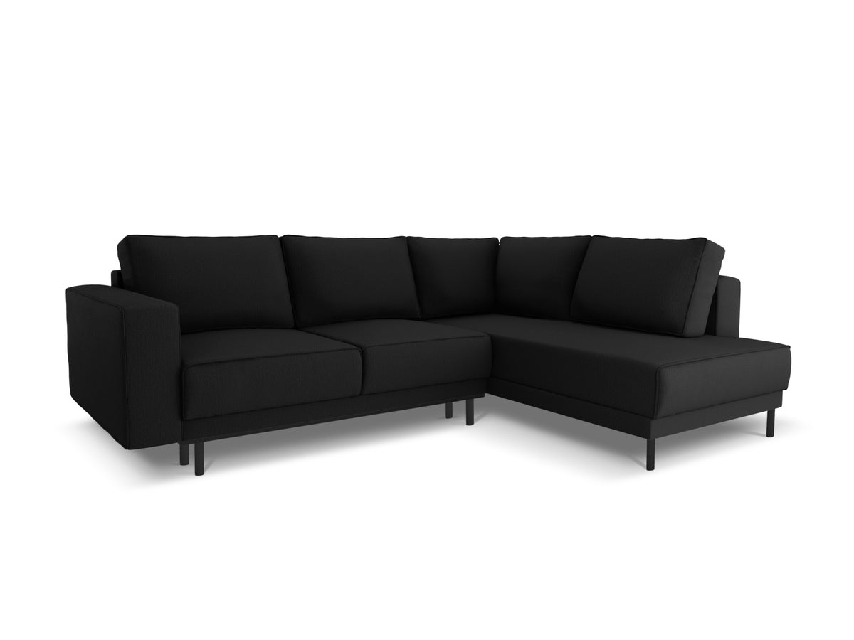 Caro Corner Sofa With Bed Function, 5 Seats, 247x187 cm — Black / Right