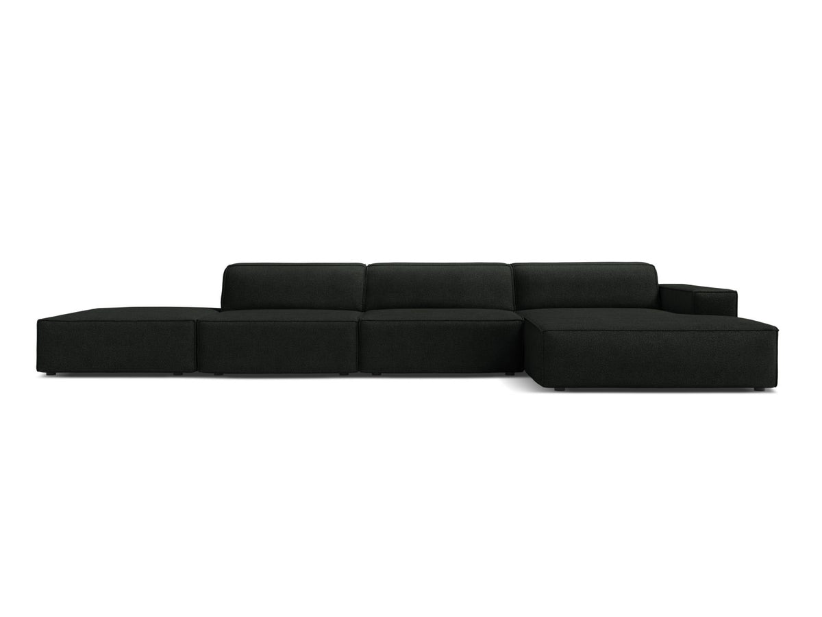 Jodie Corner Sofa, 5 Seats, 341x162 cm — Black / Right