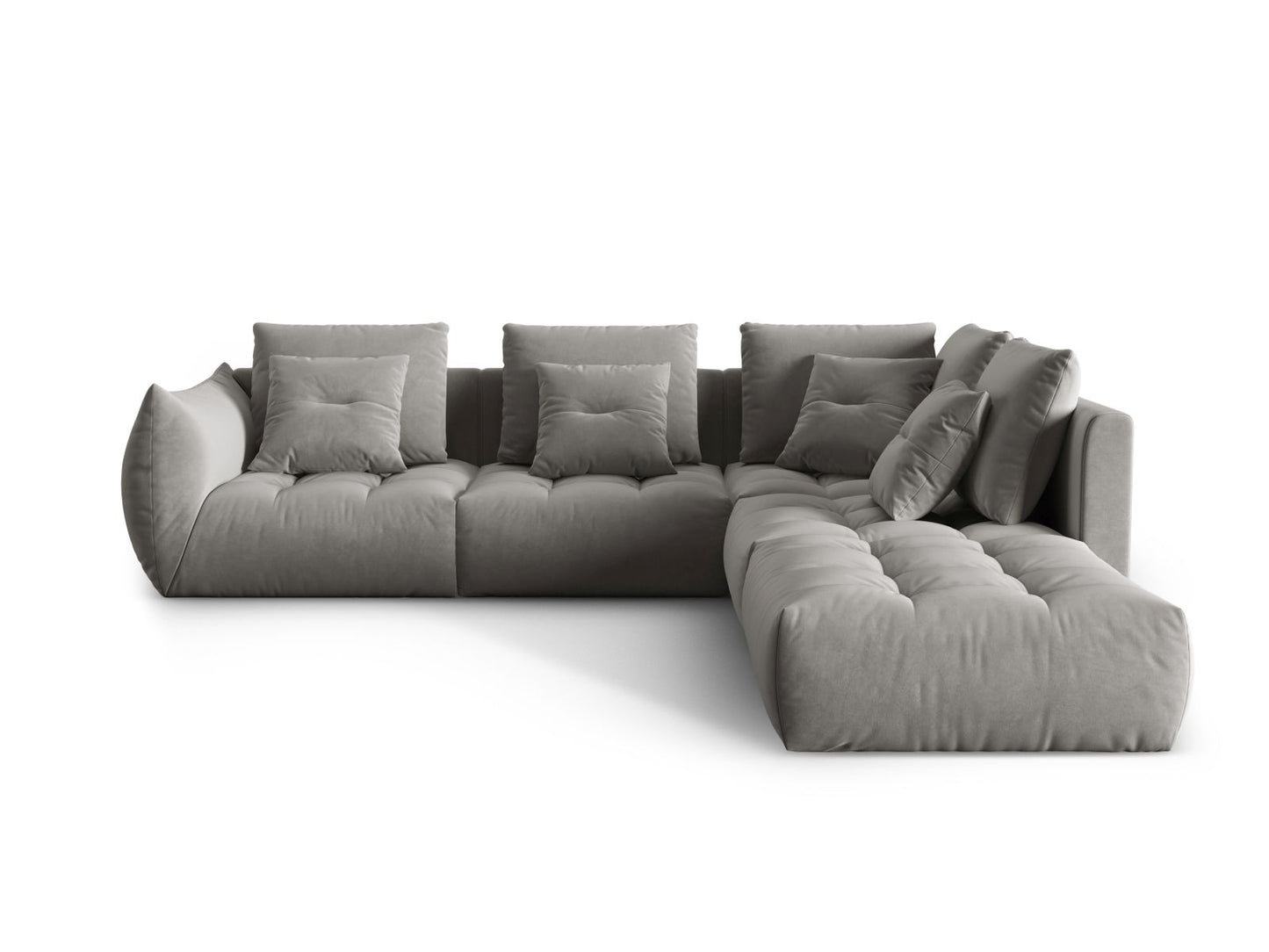 Bloom Modular Corner Sofa, 4 Seats, 316x307 cm — Grey / Right