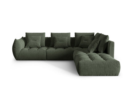 Bloom Modular Corner Sofa, 4 Seats, 316x307 cm — Moss Green / Right