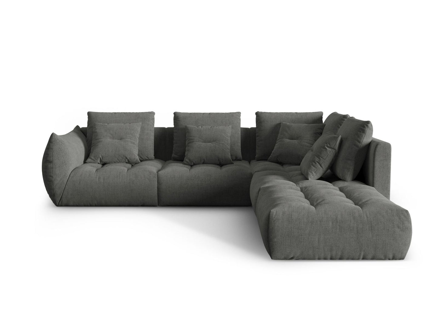 Bloom Modular Corner Sofa, 4 Seats, 316x307 cm — Dark Grey / Right