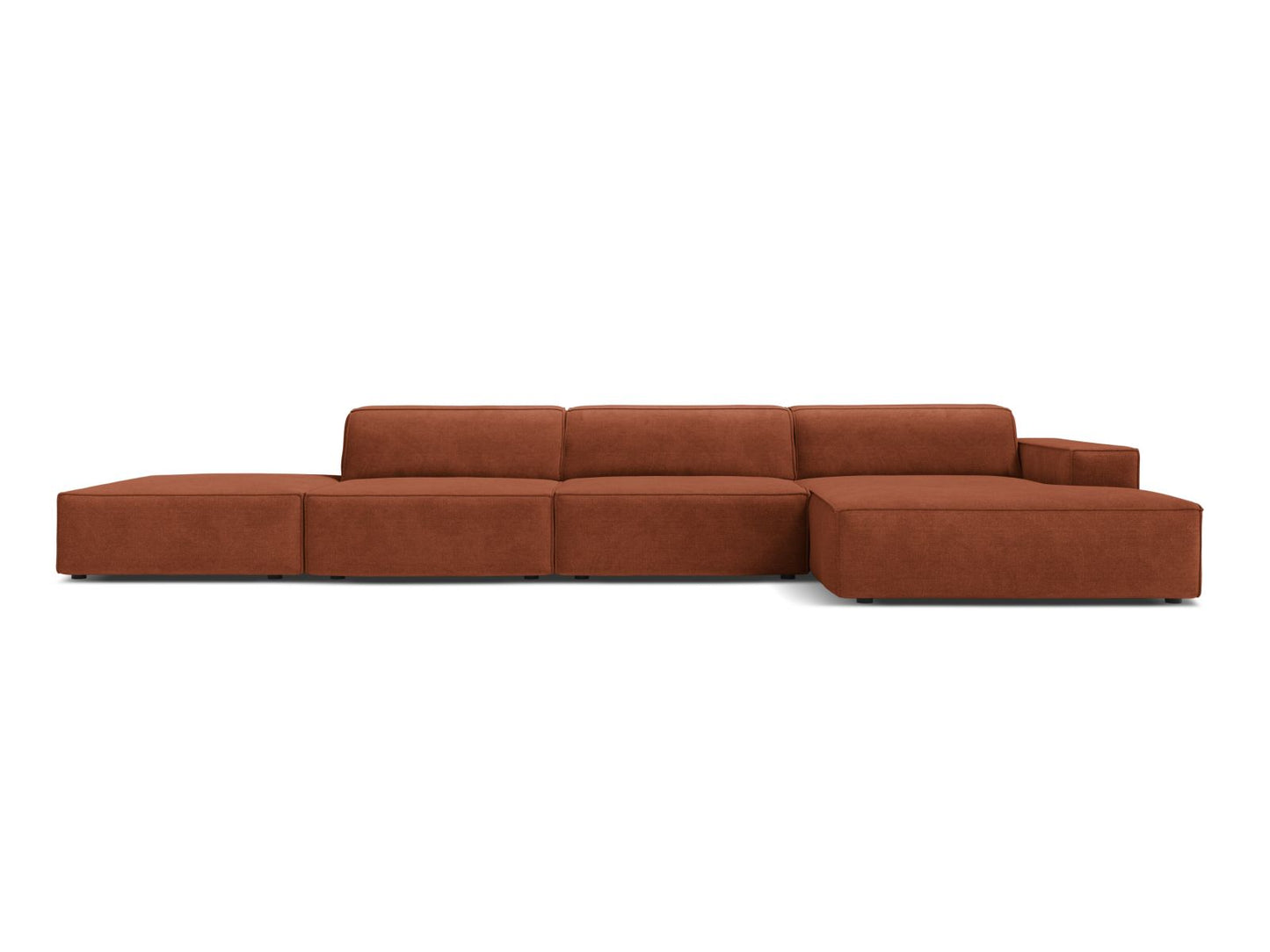 Jodie Modular Corner Sofa, 5 Seats, 341x162 cm — Brick / Right