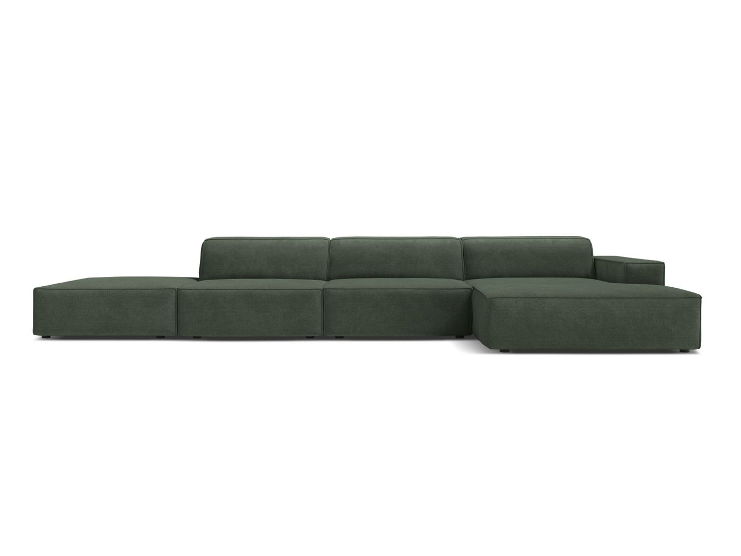 Jodie Modular Corner Sofa, 5 Seats, 341x162 cm — Moss Green / Right