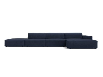 Jodie Modular Corner Sofa, 5 Seats, 341x162 cm — Navy Blue / Right