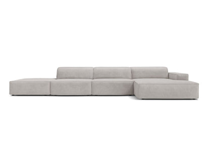 Jodie Modular Corner Sofa, 5 Seats, 341x162 cm — Light Grey / Right