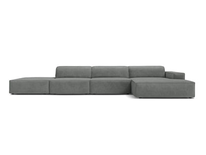 Jodie Modular Corner Sofa, 5 Seats, 341x162 cm — Grey / Right