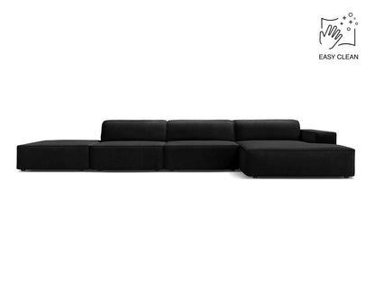 Jodie Modular Corner Sofa, 5 Seats, 341x162 cm — Black / Right