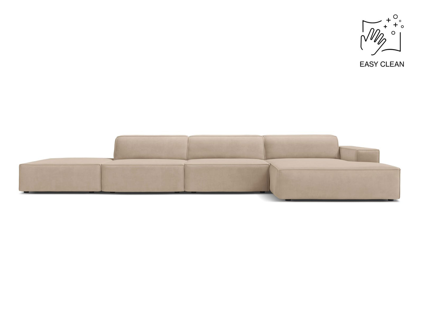 Jodie Modular Corner Sofa, 5 Seats, 341x162 cm — Beige / Right