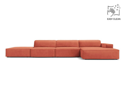 Jodie Modular Corner Sofa, 5 Seats, 341x162 cm — Coral / Right