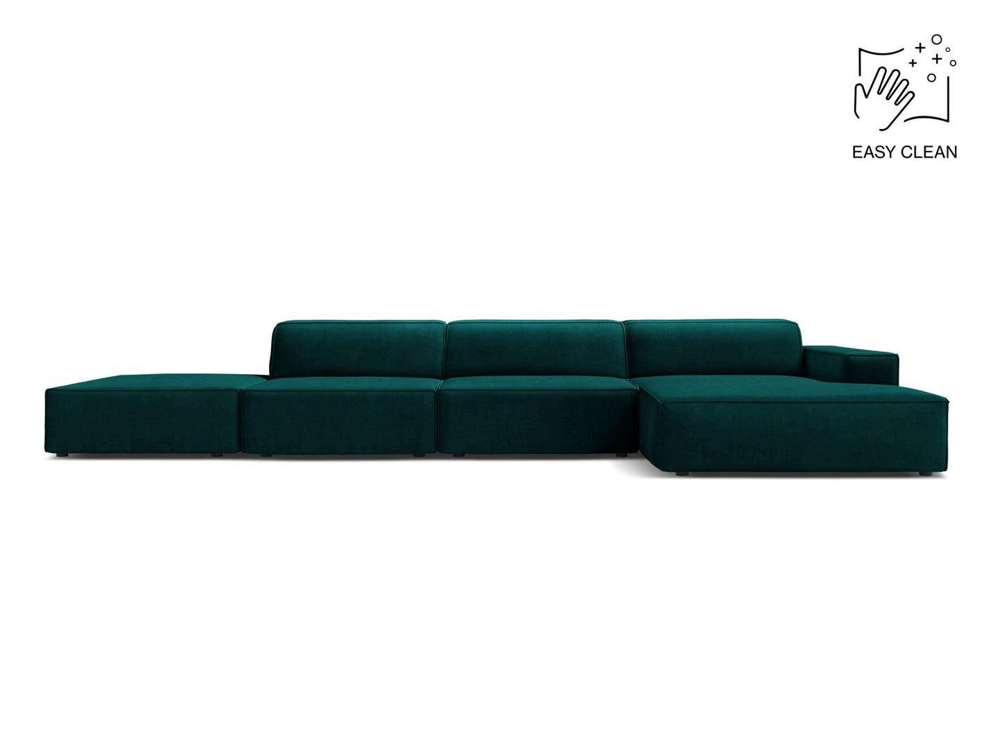 Jodie Modular Corner Sofa, 5 Seats, 341x162 cm — Deep Petrol / Right