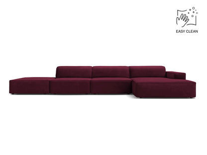 Jodie Modular Corner Sofa, 5 Seats, 341x162 cm — Burgundy / Right