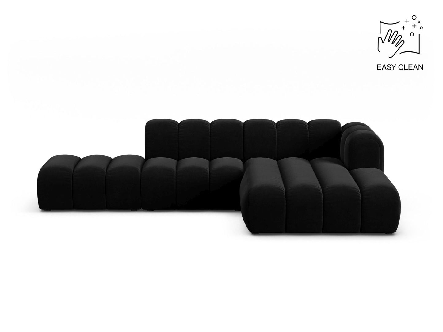 Lupine Modular Open Corner Sofa, 5 Seats, 299x177 cm — Black / Right