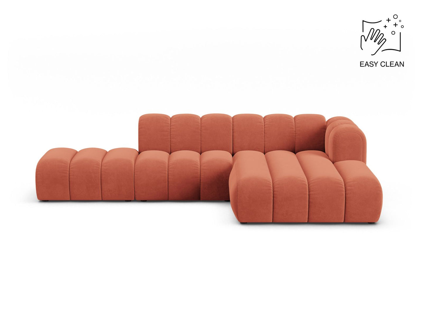 Lupine Modular Open Corner Sofa, 5 Seats, 299x177 cm — Coral / Right