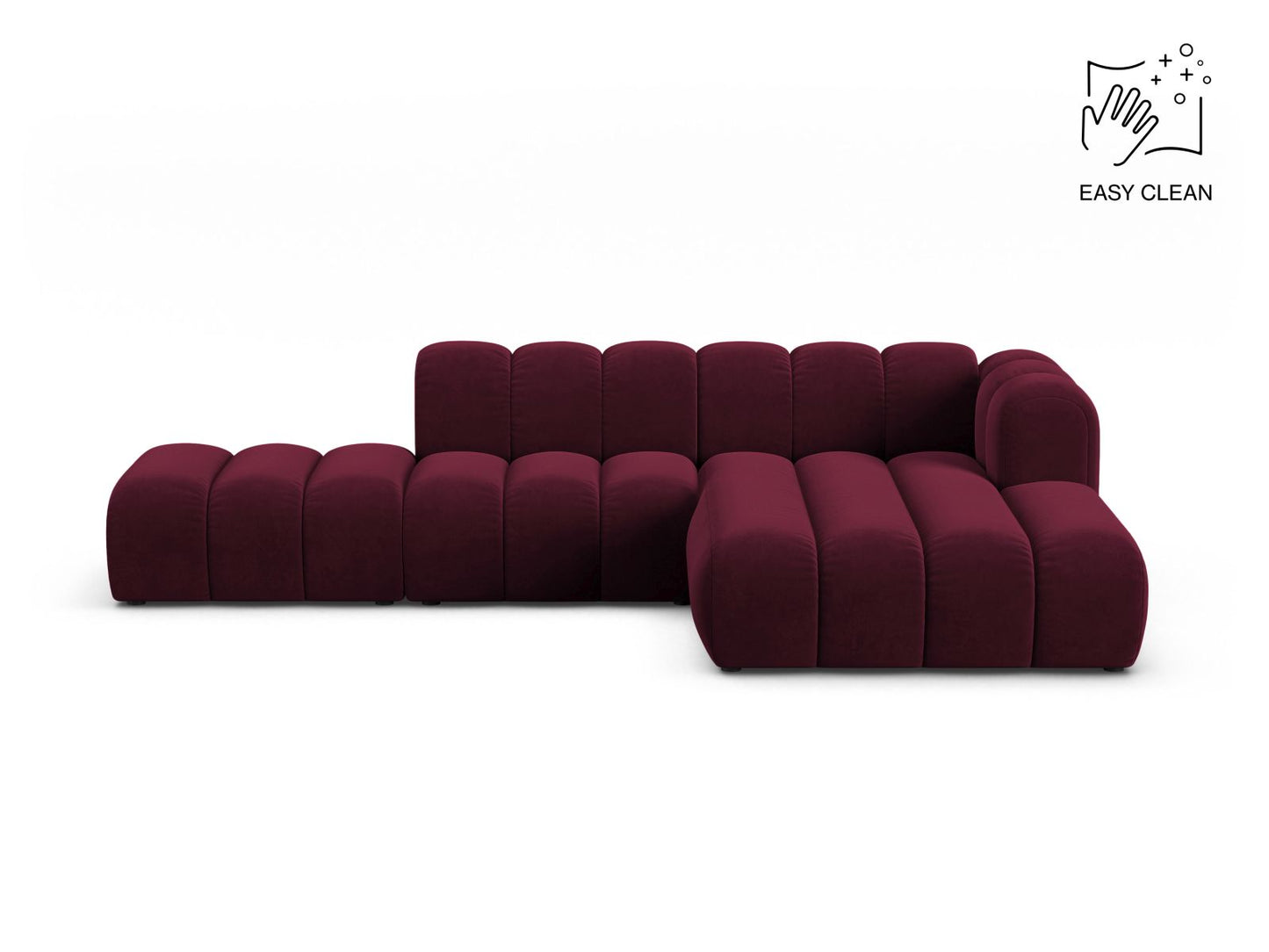 Lupine Modular Open Corner Sofa, 5 Seats, 299x177 cm — Burgundy / Right