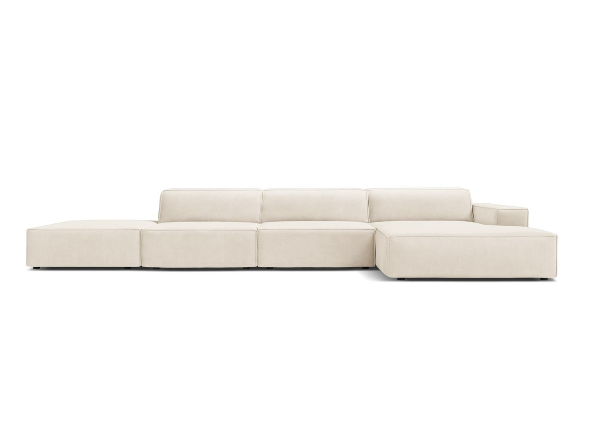 Jodie Corner Sofa, 5 Seats, 341x162 cm — Light Beige / Right