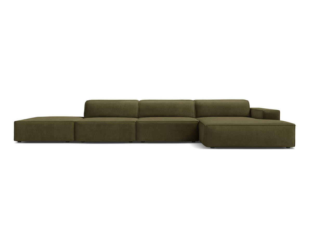 Jodie Corner Sofa, 5 Seats, 341x162 cm — Green / Right
