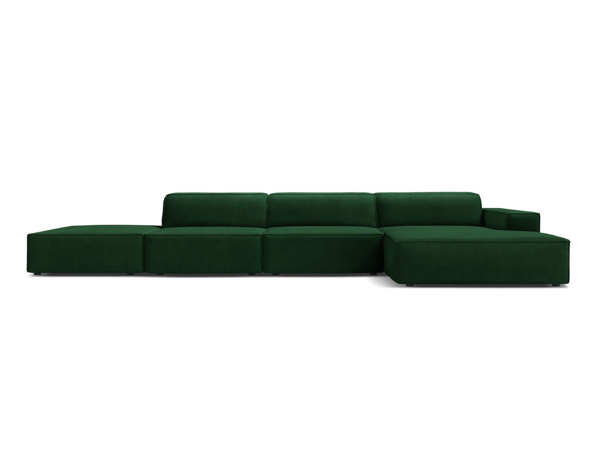 Jodie Corner Sofa, 5 Seats, 341x162 cm — Bottle Green / Right