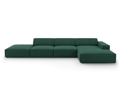 Jodie Corner Sofa, 5 Seats, 341x162 cm — Green / Right
