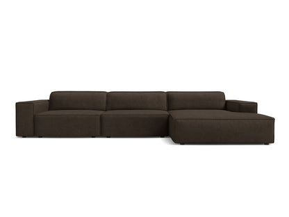 Jodie Corner Sofa, 4 Seats, 284x162 cm — Brown / Right