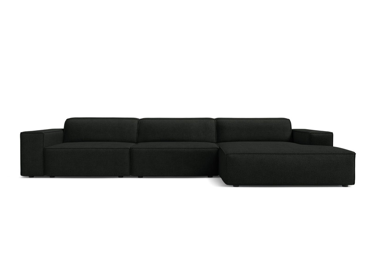 Jodie Corner Sofa, 4 Seats, 284x162 cm — Black / Right