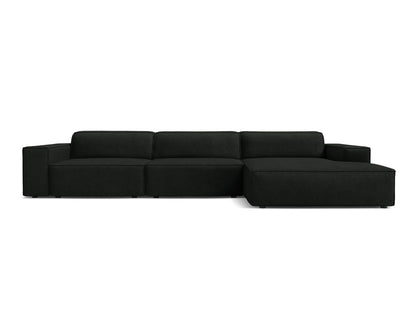Jodie Corner Sofa, 4 Seats, 284x162 cm — Black / Right