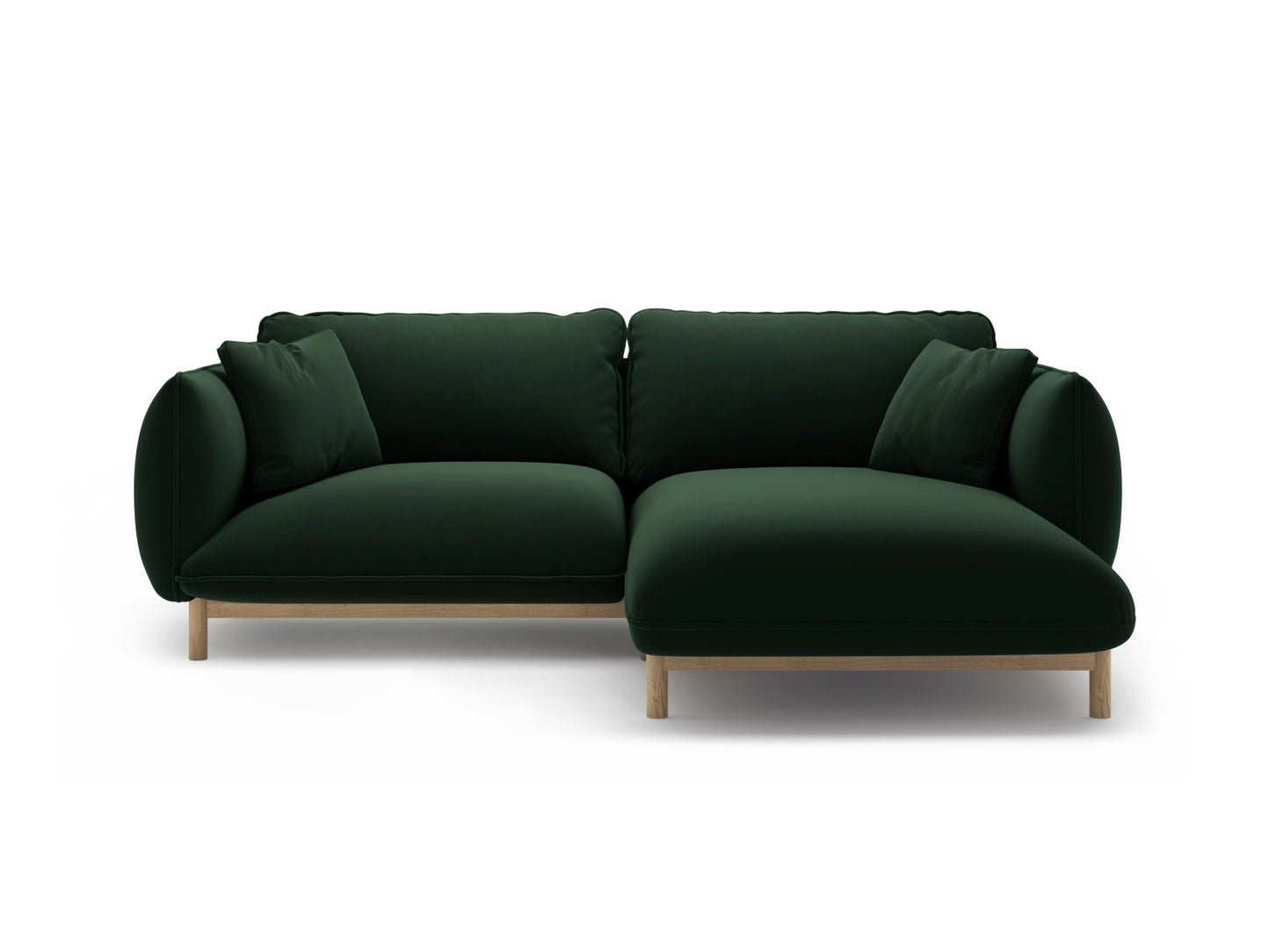Ada Corner Sofa, 3 Seats, 220x179 cm — Bottle Green / Right