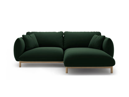 Ada Corner Sofa, 3 Seats, 220x179 cm — Bottle Green / Right