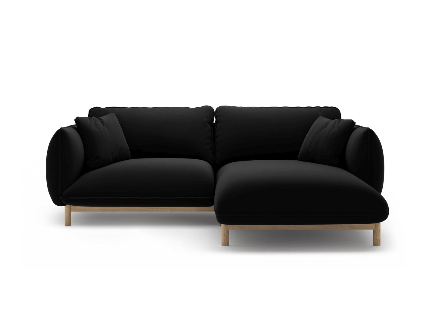 Ada Corner Sofa, 3 Seats, 220x179 cm — Black / Right