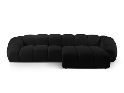 Diana Corner Sofa, 4 Seats, 334x182 cm — Black / Right