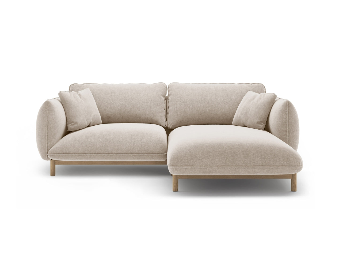 Ada Corner Sofa, 3 Seats, 220x179 cm — Light Beige / Right
