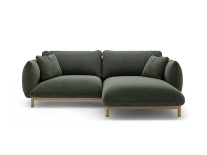 Ada Corner Sofa, 3 Seats, 220x179 cm — Moss Green / Right