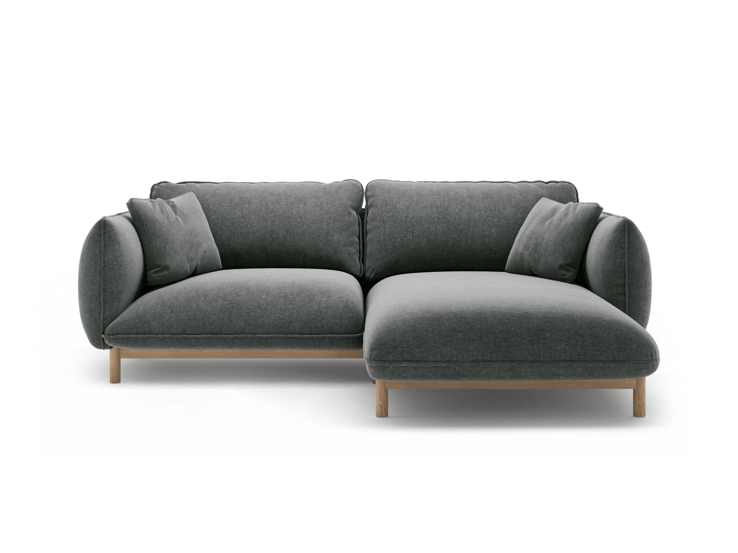Ada Corner Sofa, 3 Seats, 220x179 cm — Dark Grey / Right
