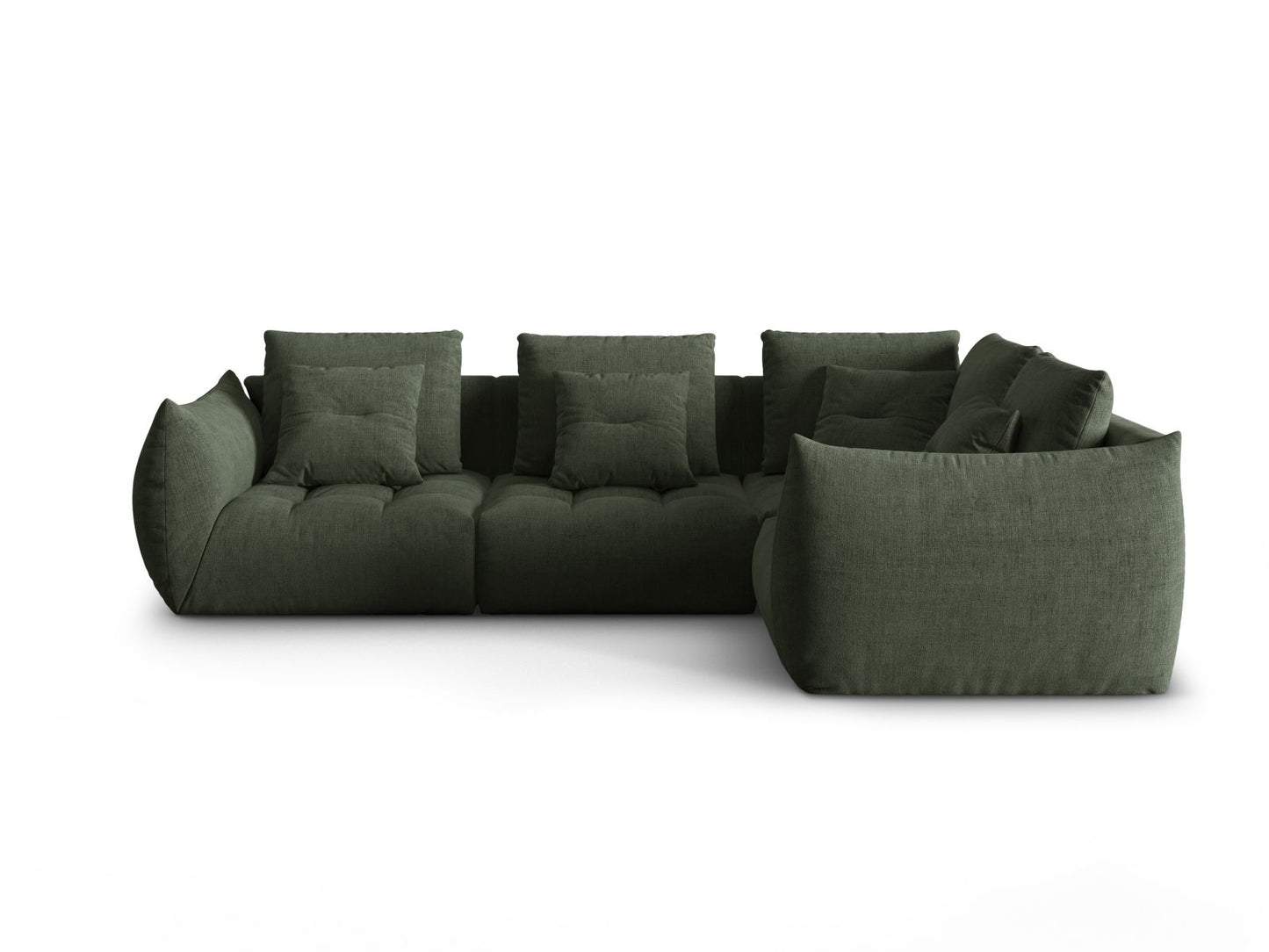 Bloom Modular Corner Sofa, 3 Seats, 316x222 cm — Moss Green / Right