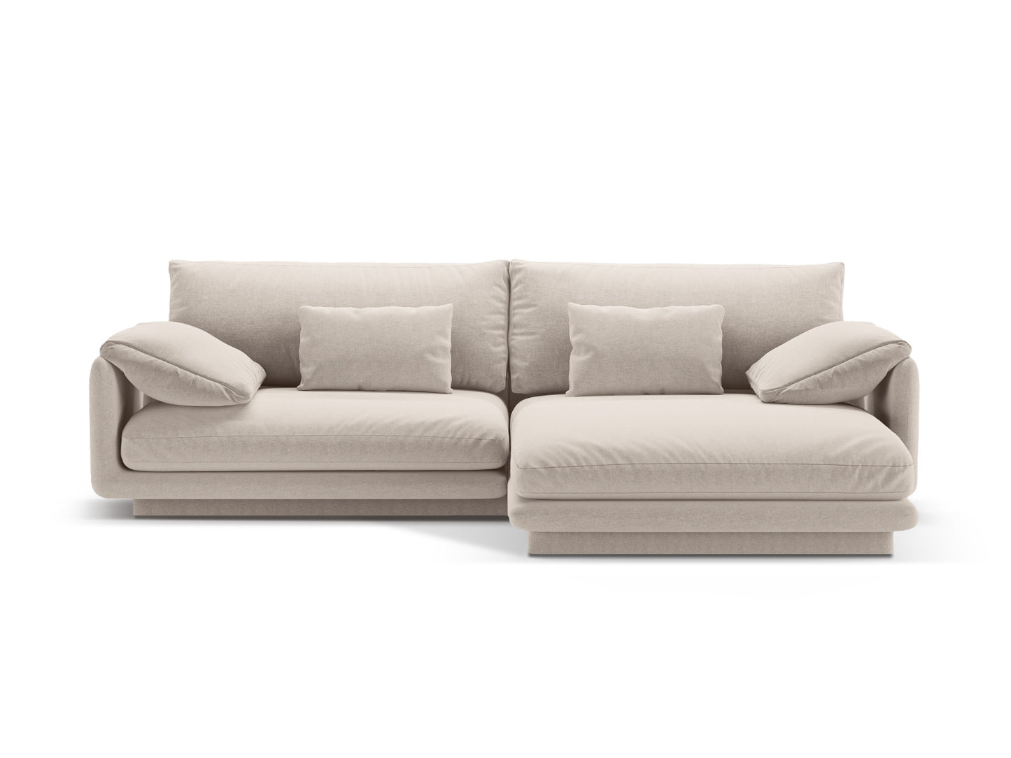 Torino Corner Sofa, 4 Seats, 250x170 cm — Light Beige / Right