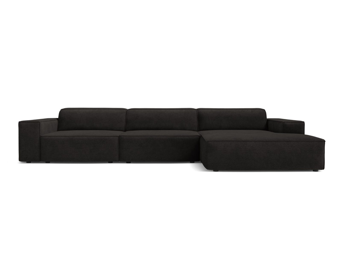 Jodie Modular Corner Sofa, 4 Seats, 284x162 cm — Black / Right