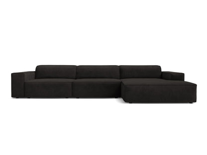 Jodie Modular Corner Sofa, 4 Seats, 284x162 cm — Black / Right