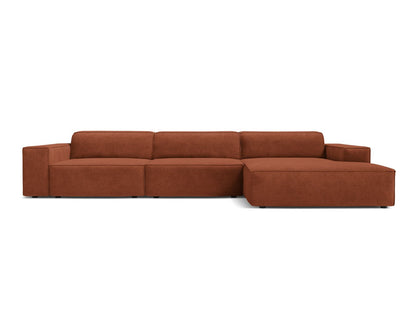 Jodie Modular Corner Sofa, 4 Seats, 284x162 cm — Brick / Right