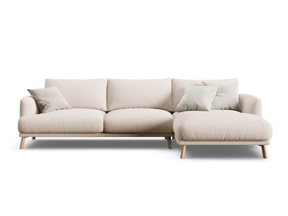 Naomi Corner Sofa, 4 Seats, 285x170 cm — Beige / Right