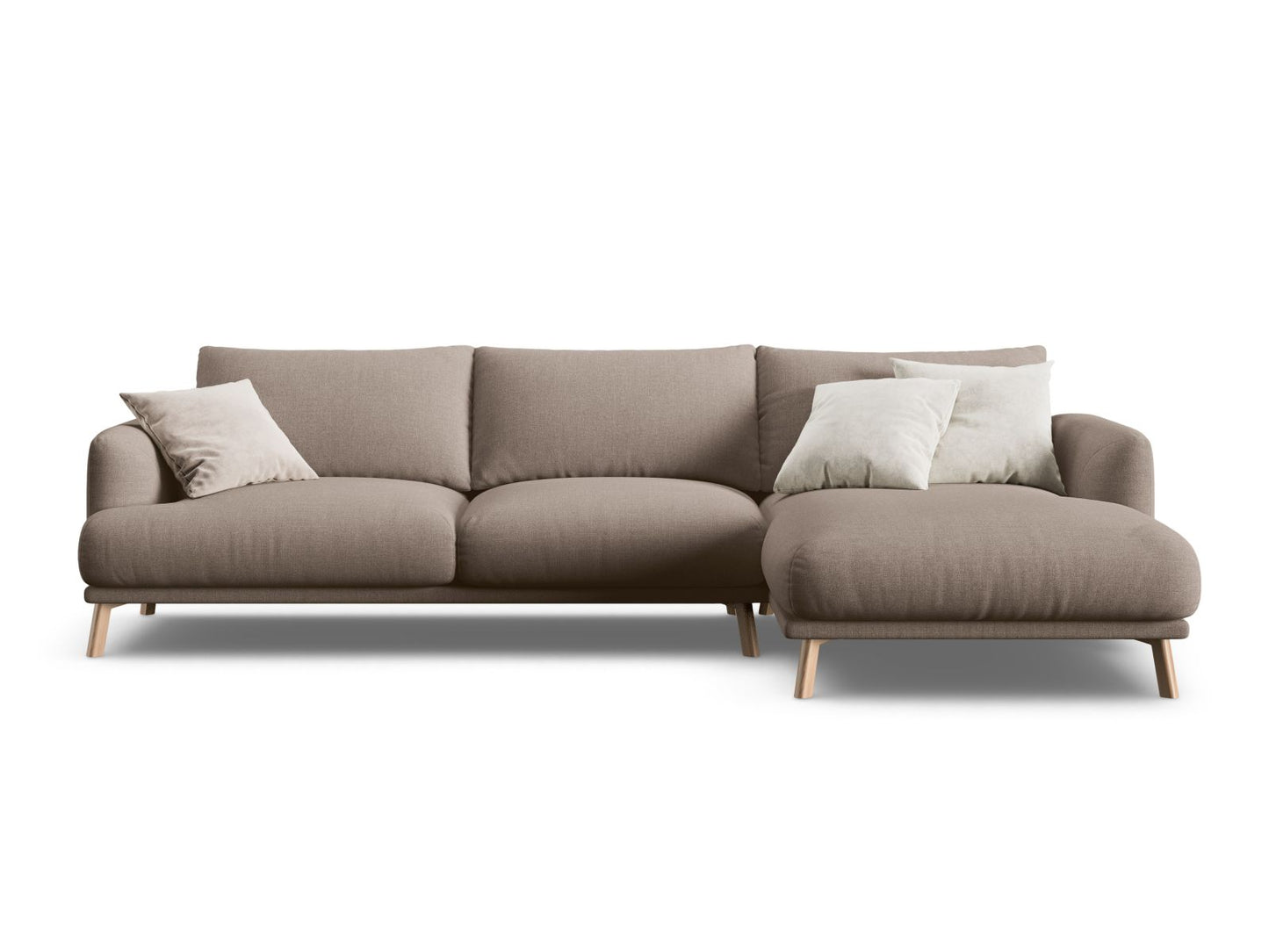 Naomi Corner Sofa, 4 Seats, 285x170 cm — Cappuccino / Right