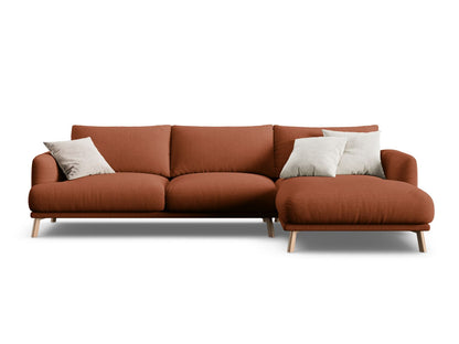 Naomi Corner Sofa, 4 Seats, 285x170 cm — Brick / Right