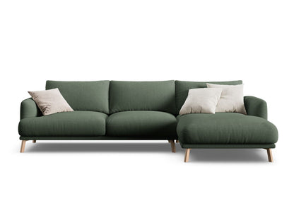 Naomi Corner Sofa, 4 Seats, 285x170 cm — Moss Green / Right