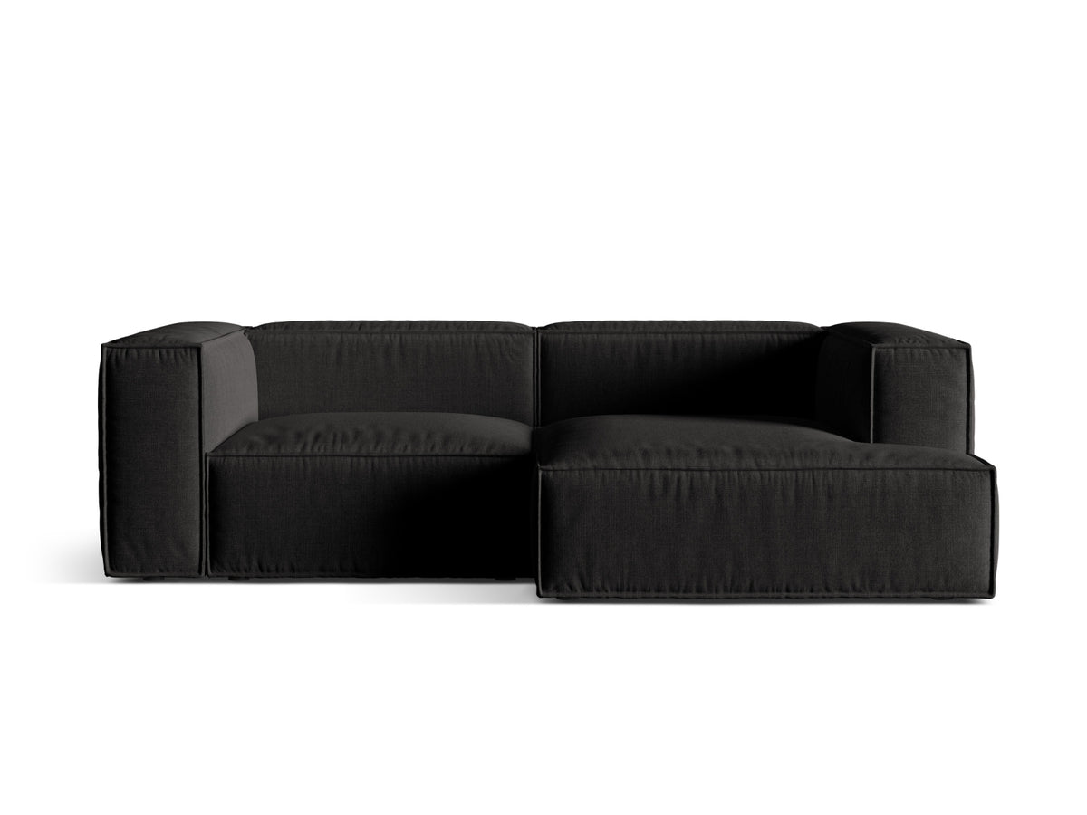Nuria Modular Corner Sofa, 3 Seats, 252x147 cm — Black / Right