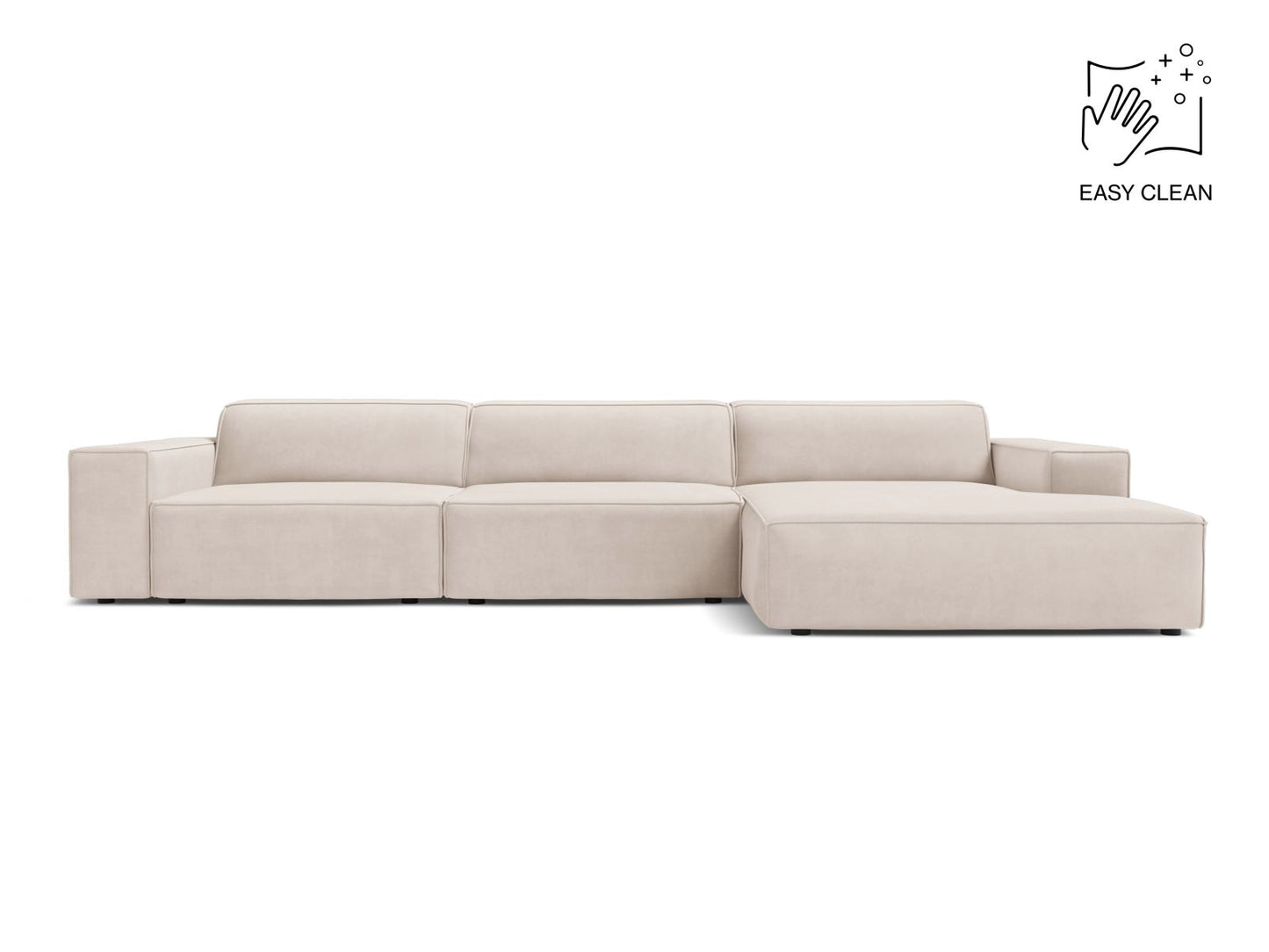 Jodie Modular Corner Sofa, 4 Seats, 284x162 cm — Light Beige / Right