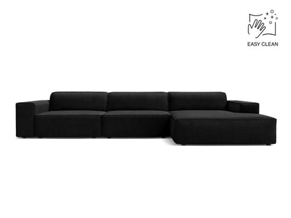 Jodie Modular Corner Sofa, 4 Seats, 284x162 cm — Black / Right