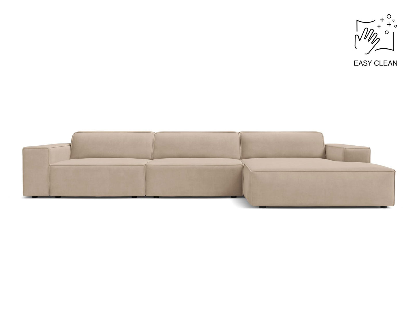 Jodie Modular Corner Sofa, 4 Seats, 284x162 cm — Beige / Right