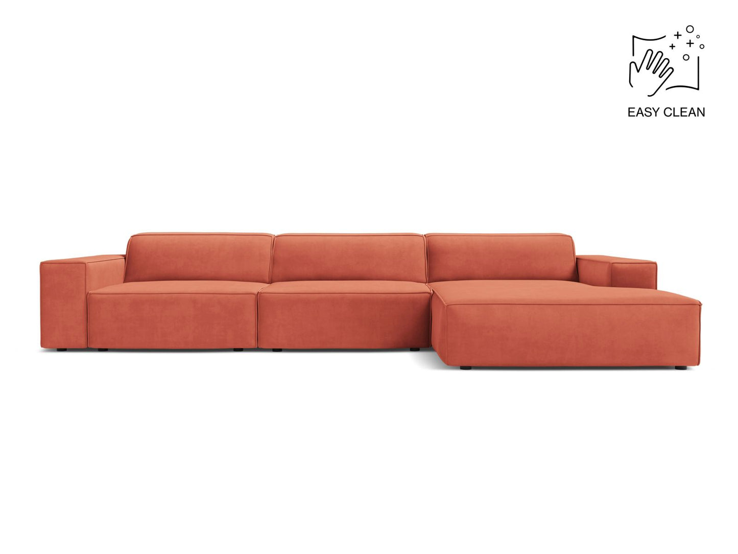Jodie Modular Corner Sofa, 4 Seats, 284x162 cm — Coral / Right